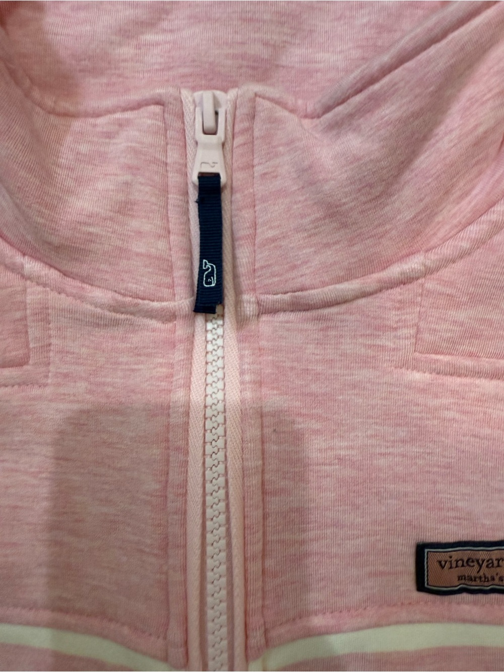 Vineyard Vines Pink and White Striped Half-Zip Pullover - Picture 3 of 5